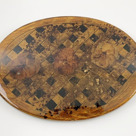 Set of 5 Vintage "Design Gifts International" Resin "Dried Flowers" Trivets. VG! - Picture 6 of 13